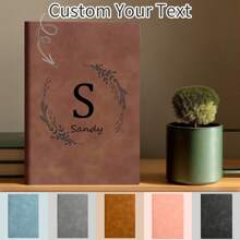 Personalized Leather Hard Cover Notebook, Customizable Engraving, Blank Inner Pages, Ideal Gift For Christmas And Business Occasions, Suitable For School, Teachers, Office Use, Unisex - Multicolor - View 1