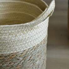 Natural Storage Basket Creative Natural Seagrass Rattan Straw Wicker Folding Flower Pot Baskets Garden Planter Laundry Supplier - Phong cáchB-M - Xem 6