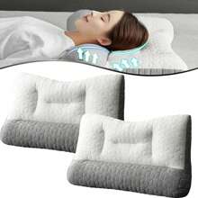 2/4 paquetes de almohada cervical de apoyo de látex, almohada ergonómica para sueño profundo de espalda y hombro, almohada de tracción cervical para dormirde lado