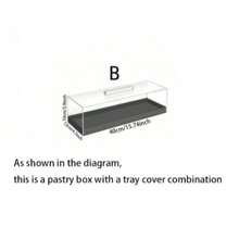 1Set 15" Large Size Cake Display Stand With Lid, Rectangular Tray Pastry Showcase, Luxury Transparent/Black Storage Rack With Dust Cover For Cakes, Desserts, Party Events - Clear - View 9