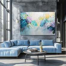 1pc Tropical Leafy Abstraction Artwork Product Image Gift For Family, High-Definition Printing With Frame Suitable For Office, Bedroom, Kitchen, Living Room Artwork Wall Painting
