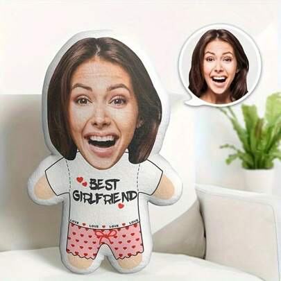 [Temporada de bodas] Muñeca de peluche personalizada de la mejor amiga - Estilo clásico de impresión digital, cojín de poliéster con cremallera, regalo adecuado para parejas, amigos, familia y maestros, regalo de boda, regalo de propuesta, regalo de bromobroma, Pascua, Día de San Valentín, regalo de Navidad