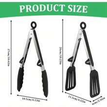 Latest 2-Pack 9-Inch Stainless Steel Kitchen Tongs, Silicone-Coated BBQ Pliers, Air Fryer Cooking Tongs, Food-Safe Grill Grippers For Home Grilling And Air Frying