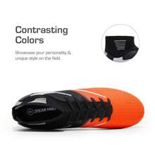 Botas de fútbol para hombre, zapatillas de entrenamiento profesionales de primera calidad, tacos profesionales, tacos con cordones, zapatillas de fútbol - Naranja - Ver 7