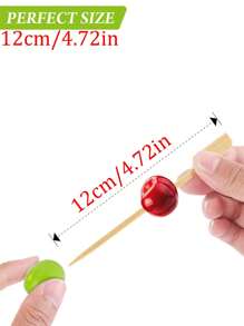 100 支/50 支/本色竹签水果棒，方形设计防止物体旋转，适用于婚礼生日毕业典礼饼桌小吃水果，烧烤熟食拼盘装饰。