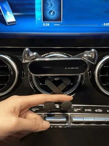 The New Car Phone Holder With A Cute Heart-Shaped Cartoon Design Is A Car Air Vent Navigation Support Bracket For Car Interior Decoration,Upgraded Silver PVC Dashboard Air Vent Mount For Women, Simple And Easy To Install, Air Vent Phone Car Mount, Detachable, Washable, Durable, Can Be Firmly Fixed In The Car, Suitable For Any Model. And Reliable, Firmly Inlaid