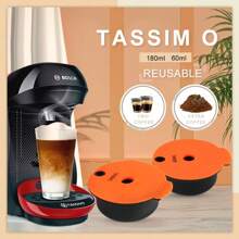 iCafilas 1 pieza de filtro de cápsula de café espresso compatible con máquinas de café BOSCH y Tassimo, equipo de café con un volumen de 60ML/180ML/200ML/220ML, para el regreso a clases