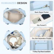 Sea Choice Luggage Set Of 3 Travel Suitcases 8 Wheels Trolley Case 55/65/76 With Travel Bag And Toiletry Bag ABS Lightweight Carry On Suitcase Sets With 8 Wheels TSA Lock YKK Zipper - Blue - View 11