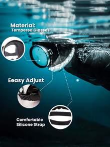 1pc Stainless Steel Oval Classic Rubber Diving Snorkel Mask For Fishing, Snorkeling, Free Diving, Tempered Glass Oval Anti-Fog Adult Diving Mask