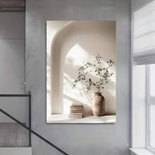 2D 1 Pc Modern Vases With Plants Wooden Framed Canvas Painting  High Quality Wall Art Prints Poster Direct Hanging Wall Picture Decor For Home Gifts, Living Room, Bathroom, Bedroom, Kitchen - Multicolor - View 1