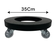 Caster For Plant Pots With Wheels Of Different Sizes And Colors In Polyethylene, A Lightweight And Resistant Material - Black - View 6