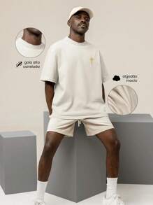 Unisex Oversized Gospel T-Shirt 100% Cotton – Christian Print | Faith, God, Jesus, Bible Verses | Evangelical Fashion, Christian Streetwear, Praise And Worship | Clothing For Services And Events | Perfect Gift For Christians - 奶油色 - 查看 4