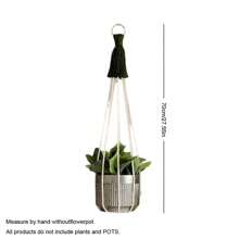 1 szt. wieszak na rośliny makrama, wisząca dekoracja w stylu boho do roślin pnących, ręcznie robiony kolorowy frędzel doniczka do kwiatów wiszący na sznurku wewnątrz - roślina i doniczka nie są dołączone