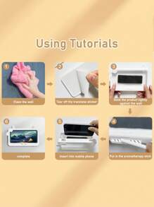 Waterproof Touchscreen Bathroom Phone Holder, Wall-Mounted Slouchy Shower Phone Holder & Storage Rack For Bathroom - Multicolor - View 4