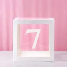 Cajas de globos blancos, con letras para Baby Shower, 1 caja con 1 letra o 1 juego de 4 cajas y letras B-A-B-Y, decoraciones de fiesta de baby shower para fiestas de cumpleaños, cajas de globos transparentes, bloques claros para fiestas de cumpleaños, duchas nupciales, revelación de género, decoraciones de cajas de globos