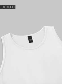 Regata masculina com estampa de Los Angeles - Estampa da Califórnia, ideal para exercícios e uso diário, modelagem padrão. Regata masculina sem mangas com estampa de Los Angeles, Califórnia, perfeita para diversas atividades esportivas. - Branco - Ver 3