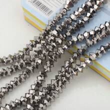 95pcs 6mm Crystal Glass Middle Hole Saucer Beads, Electroplated Colorful DIY Accessories For Shoes, Clothing, Hats, Phone Chains, Jewelry Making