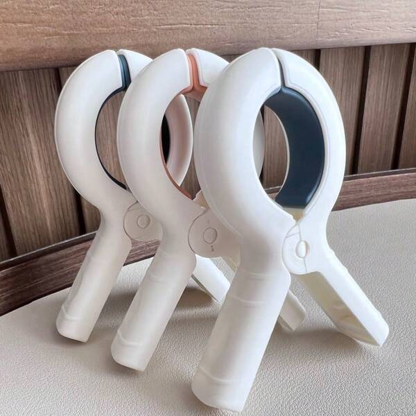 2pcs Anti-Slip Plastic Clamps For Hanging Blankets, Clothes, Strong Grip Damage-Free Hanging Clips, Wind-Proof Clothespins