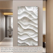 1pc Large Wall Art, Modern White Abstract Wave Canvas Poster - Modern Textured Wall Decor For Living Room, Bedroom, Corridor, Living Room Decor | Contemporary Design | Elegant Wall Piece, With Or Without Frame Gifts Birthday Graduation