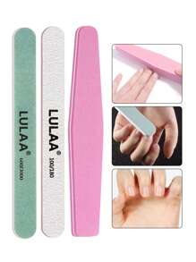LULAA 19件套美甲套装：UV美甲灯、卸甲液、打磨机、金属推棒、指甲除尘刷、抛光块、角质钳、指甲钳、手指分离器，送给女孩的完美礼物，适合沙龙和家庭DIY美甲护理 - 彩色 - 查看 9