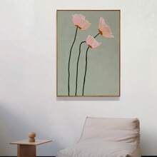 1 pezzo Stampa su tela artistica da parete floreale vintage dei papaveri, senza cornice, in stile minimalista giapponese-scandinavo, decoro rustico vintage per camera da letto, soggiorno, appartamento, dorm, decorazione moderna per la casa