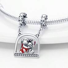 Disney Charme de fée fleur Mickey en argent sterling 925 Disney. Perle originale pour bracelet en argent de loi 925, bijoux faits maison, cadeau