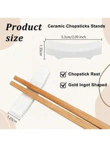 2pcs White Ceramic Chopstick Holder, Household Ceramic Small Spoon Holder, Coffee Spoon Holder, White Spoon Holder Chopstick Holder, Suitable For Restaurants, Counters, Kitchens, Hotel Dining Tables Decoration