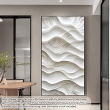 1pc Large Wall Art, Modern White Abstract Wave Canvas Poster - Modern Textured Wall Decor For Living Room, Bedroom, Corridor, Living Room Decor | Contemporary Design | Elegant Wall Piece, With Or Without Frame Gifts Birthday Graduation