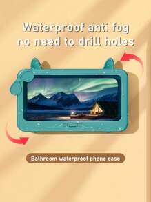 Waterproof Touchscreen Bathroom Phone Holder, Wall-Mounted Slouchy Shower Phone Holder & Storage Rack For Bathroom - Multicolor - View 11