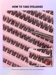 120 pcs Bulu Mata Individual D-Curl Flared, Panjang Campuran 8-16mm, Lembut & Ringan, Tampak Alami, Ekstensi Bulu Mata DIY, Dapat Digunakan Kembali, Gugusan Bulu Mata, Bulu Mata Palsu Individual - D - View 2
