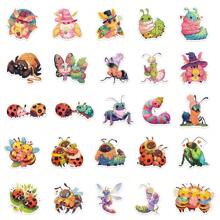 50pcs Candy Insect Cartoon Cute Insect Doodle Stickers For Scrapbooking, Luggage, Helmet Decoration - Camel - View 3
