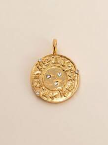 18K Gold Plated Zodiac & Lucky Charms, Vintage Astrology Pendants For DIY Necklace, Sacred Heart, Compass, Scarab, Boho Jewelry