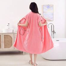 1 Stück ärmellose Bademantel, super weich und saugfähig Microfaser Damen Bademantel, farbecht und fusselarm, geeignet für Zuhause, Hotel, Beauty Spa, das ganze Jahr über, Schulanfang