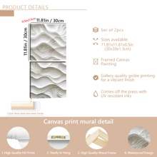 1pc Large Wall Art, Modern White Abstract Wave Canvas Poster - Modern Textured Wall Decor For Living Room, Bedroom, Corridor, Living Room Decor | Contemporary Design | Elegant Wall Piece, With Or Without Frame Gifts Birthday Graduation
