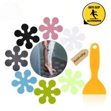 节日雪花形防滑浴室地板贴纸，防滑瓷砖贴纸适用于厨房、浴缸、卫生间浴室装饰秋季装饰返校 - 彩色 - 查看 1