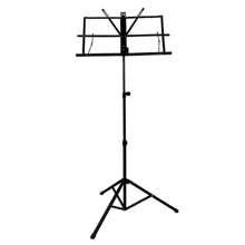 Folding Music Stand, Portable Adjustable Music Score Holder, Non-Slip Anti-Fly Page, Black - View 1