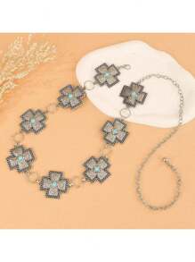 Fashionable Sexy Charm Minimalist Beach / Nightclub Alloy Waist Chain, Single Layer Body Chain, Cross-Shaped Waist Chain