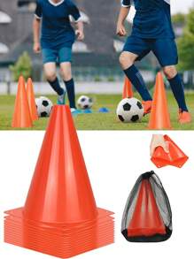 10pcs/Soccer Cones, 7inch Soccer Cones, Orange Plastic Traffic Cones, Basketball Soccer Skating Practice Cones, Disc Obstacles