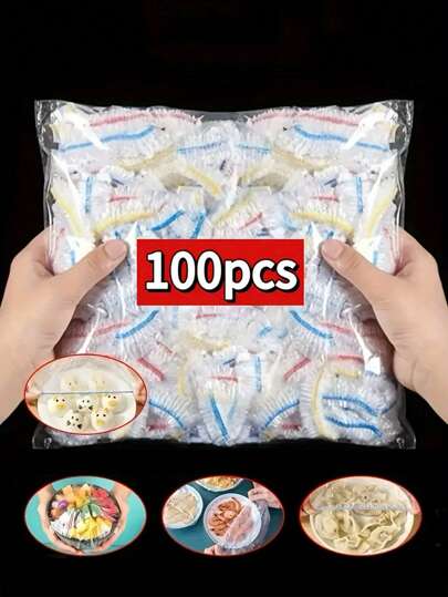 [100/300/500 قطعة] غشاء بلاستيكي للتغليف الغذائي القابل للتخلص منه، أغطية غذائية ملونة قابلة للتخلص منها، غشاء حفظ الأطعمة المنزلية، غشاء إغلاق متعدد الأغراض، للتخزين في الثلاجة، البقايا، الفواكه، المنزل، النزهات، الشواء - مستلزمات مطبخ بجودة مطعم