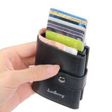محفظة رجالية جديدة مضادة للتشويش RFID صغيرة مميزة بصغر الحجم وحامل بطاقات عملية، محفظة قصيرة عالية الجودة لحمل البطاقات والاحتفاظ بالصور، محفظة صغيرة للرجال والنساء - متعدد الألوان - مشاهدة 10