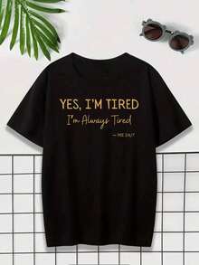 3 件套女士休闲字母图案宽松 T 恤和短裤套装，度假风格