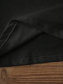 Casual Coffee Letter Print Short Sleeve T-Shirt, Spring/Summer - Black - View 4