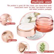 3pcs 0.5 Oz Pink Glass Jars Empty Refillable Cream Jars With Rose Gold Lids And Inner Liner Sample Cosmetic Container Vials Pot For Face Cream Ointment Lotion Moisturizer - Multicolor - View 5