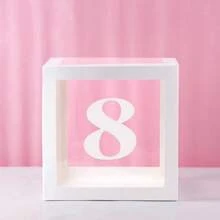 Cajas de globos blancos, con letras para Baby Shower, 1 caja con 1 letra o 1 juego de 4 cajas y letras B-A-B-Y, decoraciones de fiesta de baby shower para fiestas de cumpleaños, cajas de globos transparentes, bloques claros para fiestas de cumpleaños, duchas nupciales, revelación de género, decoraciones de cajas de globos