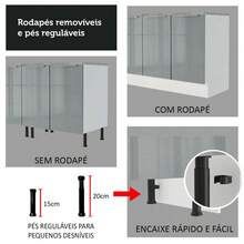 Cocina Integral Modular Madesa Lux 400cm Bg Color Blanco/gris - Blanco y Gris - Ver 9