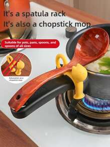 Silicone Spatula Holder, 1 Crab Shaped Silicone Spatula Holder, Kitchen Utensil Placement Guard, Heat-Resistant Kitchen Utensil Rest Rack, Household Kitchen Stove Soup Anti Overflow Guard Holder, Essential Cooking Accessories