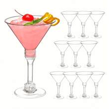 10pcs Open Top Tall Cups, Mousse Cups, Tea Cups, Handmade Dessert Cups, Cups, Champagne Cups, Containers, Room Decor, Suitable For Drinking Water, Coffee, Etc., Applicable For Kitchen, Dining Room, Party, Gathering, Boyfriend Gift, Father's Gift, Christmas Decor Gift, Reusable - Clear - View 7