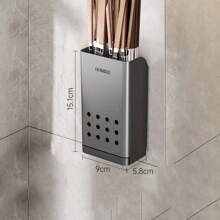 Supporto per bacchette da cucina montato a parete senza foratura con drenaggio, contenitore di stoccaggio per posate, cucchiai e forchette, scolabacchette, accessori da cucina, decorazione per la stanza, adatto per cucina, ristorante, festa, campeggio, all'aperto, raduno, regalo per amici e famiglia