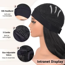 Headband Wig Human Hair Body Wave Headband Wigs For Women Human Hair Glueless Wear And Go Glueless Wig 100% Brazilian Virgin Human Hair Headband Wig 250% Density - Natural Black - View 7