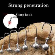 1 Set Of Bionic Soft Bodied Fish Lure, Realistic Lure Set, Soft Bait Lure Box, Bionic Screw Curly Grub With Lead Head Hook, Artificial Bait - Multicolor - View 8